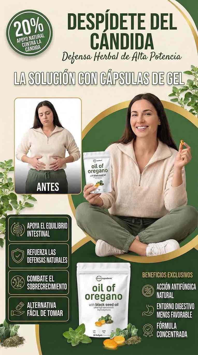 ACEITE DE OREGANO - Adios al candida! 90 capsulas ⭐