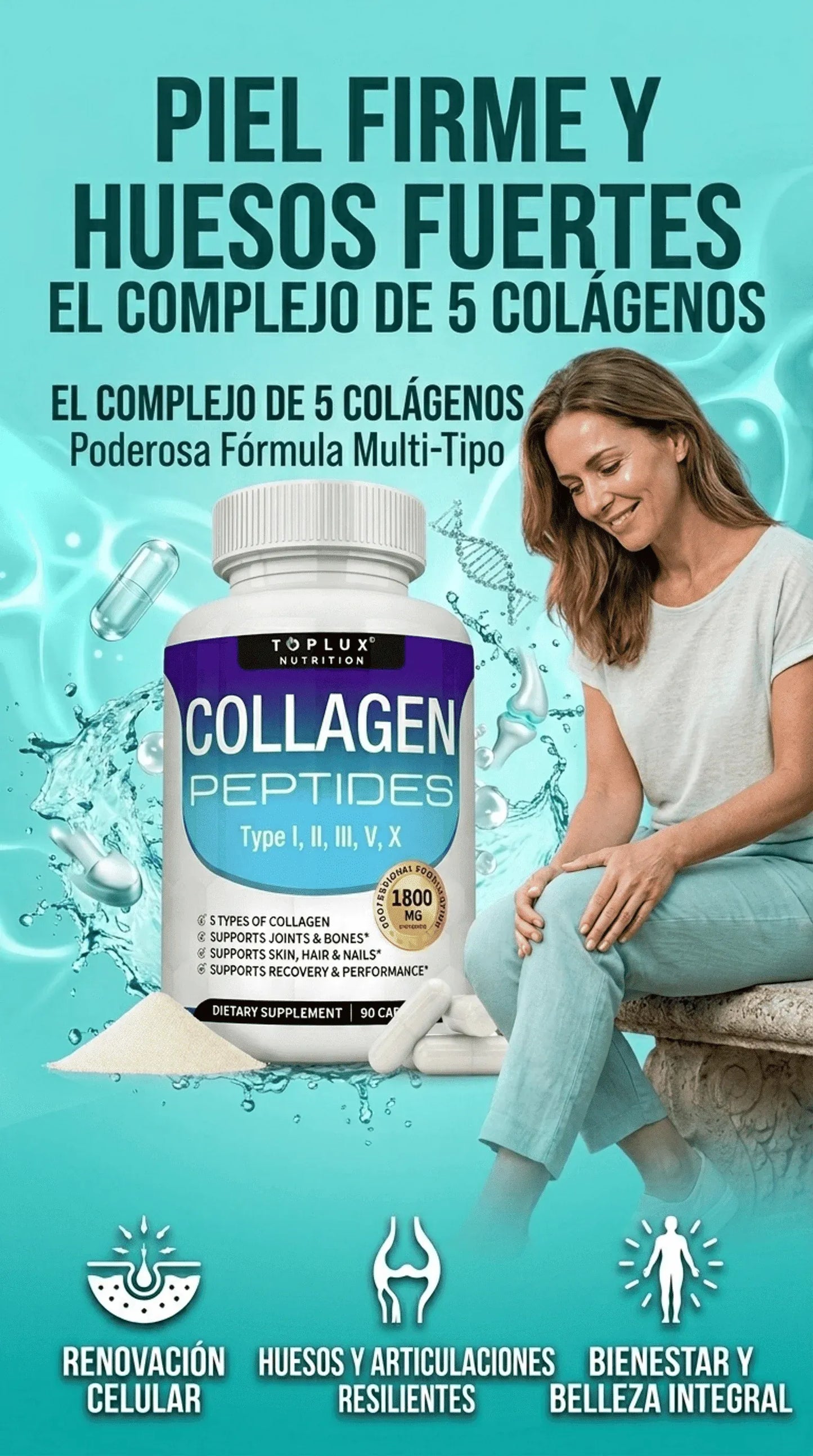 COLAGENO PEPTIDES 5 en 1 Original - Mega oferta (3x1) ⭐