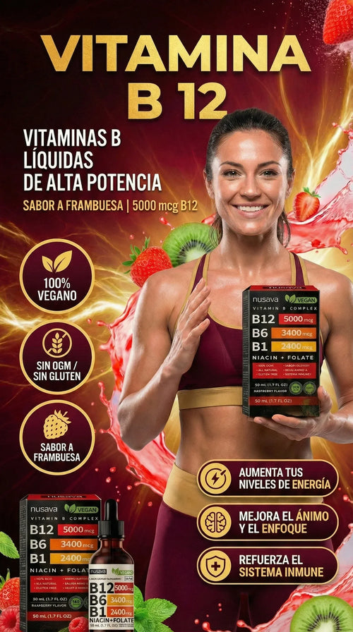 VITAMINA LIQUID B12 8 en 1 - Bienestar general 🤩
